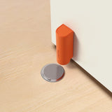 Stainless steel magnetic door stopper, gray black nail free door base, door hardware