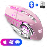 Rechargeable Bluetooth Wireless Mouse with 2.4G USB for Laptop Macbook PC Computer Backlight Gaming Mouse for iPad Tablet Phone