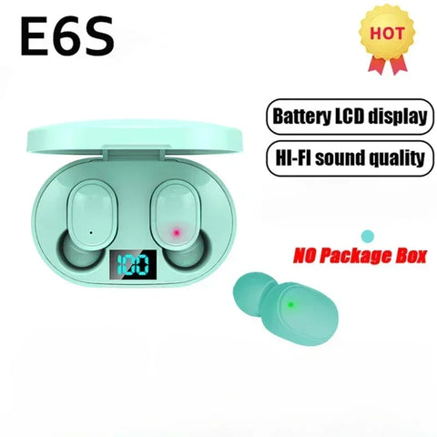 E6S Wireless Bluetooth Earphones TWS Bluetooth Headset Wireless Earbuds Noise Cancelling Earphones with Microphone Headphones