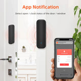 Tuya WiFi or Zigbee Window Door Sensor Battery Power Smart Home Security Alarm System Voice Control