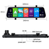 4G 10" Car Rear View Mirror Android HD 1080P Video Recorder Dash cam Dual Lens Auto Registrar dashboard camera Car DVR GPS ADAS