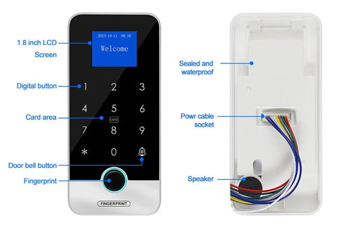 Waterproof Bluetooth Tuya APP Fingerprint Access Controller Standalone RFID Keyboard Touch Keypad 13.56MHz Door Opener System