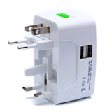 Global All-in-One Travel Adapter with Dual USB Charging Ports