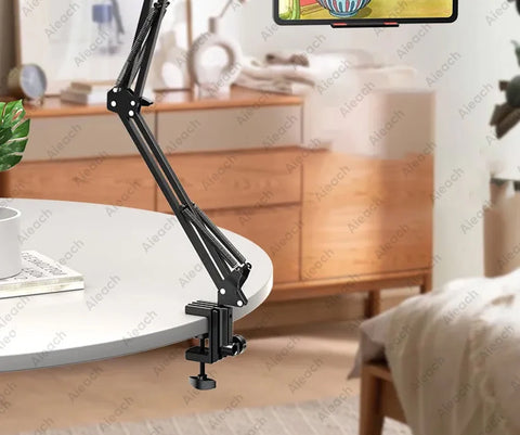 Tablet Holder for Bed with Long Metal Arm iPad Stand Tablet Bracket 360° Rotating Bed Phone Mount for 4.5~12.9 inch Phone Tablet