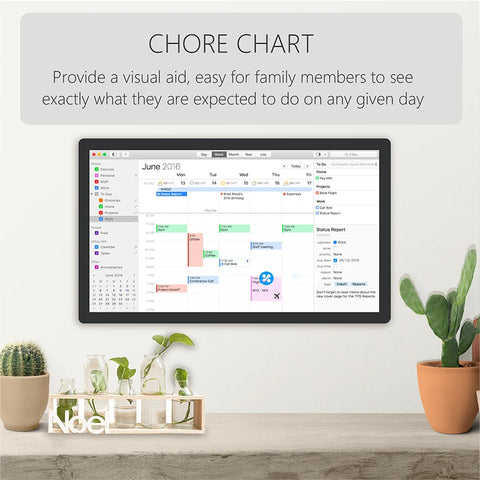 TouchWo 15.6-43 Inch Touchscreen Digital Calendar & Chore Chart, Smart Electronic Calendar for Work & Family Schedule