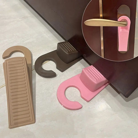 Silicone Door Stopper Self Adhesive Strong Suction Wall Protectors Hidden Mute Anti Collision Floor Holder 12.4*12.4*3.5cm