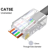 CAT5E/6/7,Rj45 shielded through connector module straight plug,UTP 3/50μgold plated 8P8C, Ethernet LAN cable crimp terminal