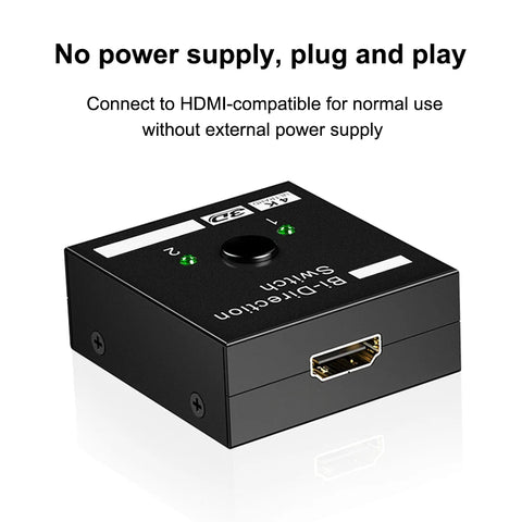 Bi Direction Switch HDTV 2.0 4K 60HZ HDTV Splitter Switcher 1x2 2x1 New Dual 2 Ports Adapter Converter Supports Ultra HD 4K