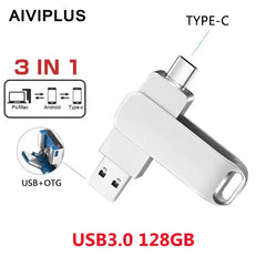 USB C Type C USB3.0 Flash Drive 32GB 64GB 128GB 256GB Pen Drive for Huawei and Andriods SmartPhone