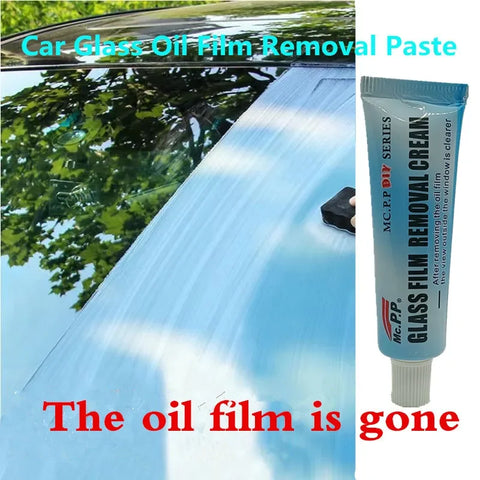 Car Glass Oil Film Removal Paste, Front Windshield Cleaner Decontamination Oil Film Removal Water Spot-Remover For All Cars