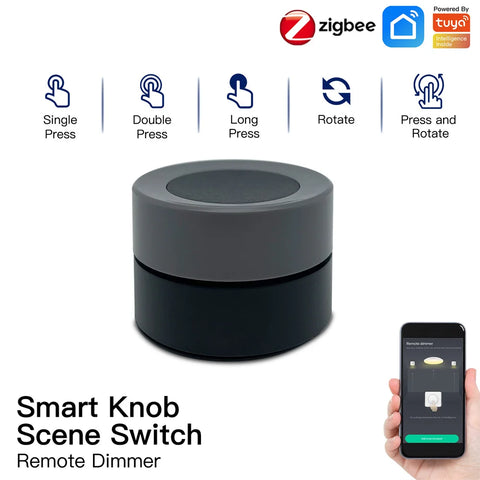 MOES Tuya ZigBee Smart Knob Switch Wireless Scene Switch Button Controller Battery Powered Automation Scenario Smart Life App