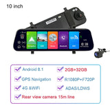 10 Inch Android 8.1 ADAS DashCam 4G 2+32GB GPS Car DVR Stream Rear mirror Camera Car Video Recorder Camera Remote monitor