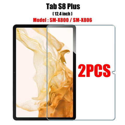 2PCS Tempered Glass Screen Protector for Samsung Galaxy Tab S8 Ultra Plus S6 Lite S7 Fe A7 Lite A8 S9 A9 Tablet Accessories Film