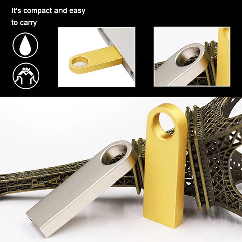 Metal USB Flash Drive 32GB 64GB 128GB Pen Drive High Speed 4G 8G 16G U Disk Pendrive USB device With Key Ring Gift