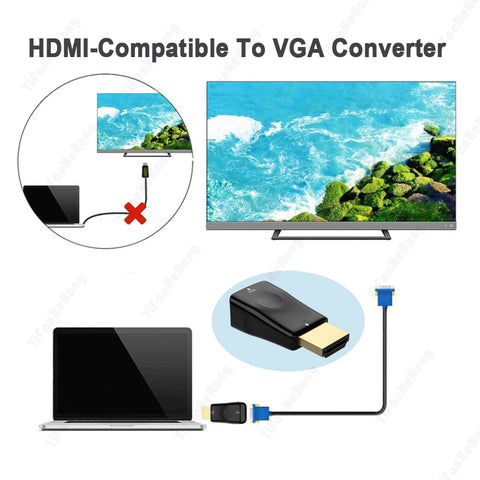 Computer HD 1080P HDMI-Compatible to VGA Adapter VGA Output PC Converter Connector Laptop Set-Top Box Game Console Gadgets