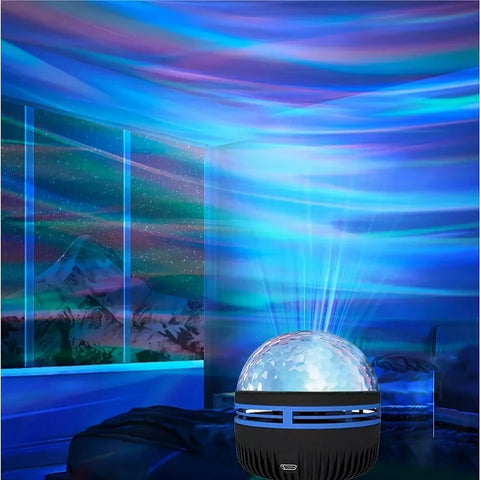 LED Starry Galaxy Projector Light RGB Smart Remote Control Star Aurora Lamp KTV USB Powered Auto Rotating for Home Bedroom Decor