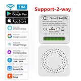 16A Tuya Smart WiFi Switch Support 2-Way DIY Switches Mini Smart Breaker Smart Life Control Support Alexa Google Alice