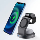 3 In 1 Magnetic Wireless Charger Stand For iPhone 15 14 13 12 Pro Max iWatch AirPods Station Dock MagSafe Fast Charging Station