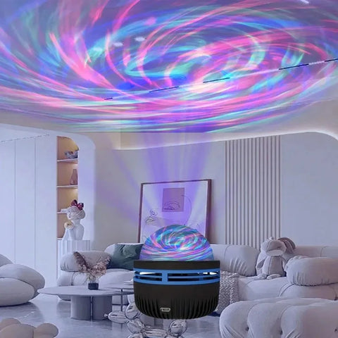 LED Starry Galaxy Projector Light RGB Smart Remote Control Star Aurora Lamp KTV USB Powered Auto Rotating for Home Bedroom Decor