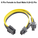 PCI Express 6 Pin P Female to Male 8 (6+2) Pin PCIE Extension Cable VGA Graphic Video Card GPU Adapter Power Supply Splitter