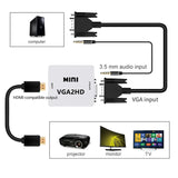 HDMI to VGA Converter With Audio VGA to HDMI Converter HDMI Adapter for Notebook Xbox360 DVD PS3 PC HD 1080P TV Box Projector