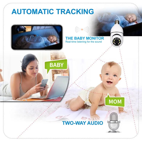 2.4G E27 Light Bulb Wifi Camera Night Version Security Protection 360° HD IP Camara Vigilancia IR Smart Home Cctv PIX-LINK