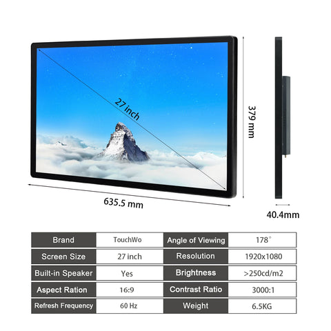 TouchWo 21.5 23.8 27 Inch Touch Screen Monitor Pc Touchscreen Monitor Industrial Android Window 10 All In One Pc For Commercial