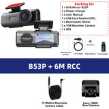 Dashcam Mini 4K UHD GPS Wifi Camera Recorder 24H Parking Dual Lens With 1080P Black Box Rearview Camera Night Vision Deadpool