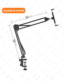 Tablet Holder for Bed with Long Metal Arm iPad Stand Tablet Bracket 360° Rotating Bed Phone Mount for 4.5~12.9 inch Phone Tablet