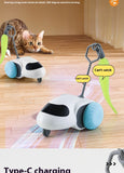 Remote Smart Cat Toys Remote Control Interactive Cat Car Toy USB Charging Automatic Self-moving Teasing Cat Stick Pet Supplies