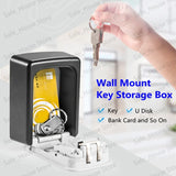 Wall Mount Key Storage Secret Box Organizer 4 Digit Combination Password Security Protection Code Lock Home Safe Deposit Box