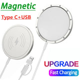 Magnetic Wireless Charger Pad Stand For iPhone 15 14 13 12 Pro Max Airpods USB Type C PD 15W Magnet Fast Charging Dock Station