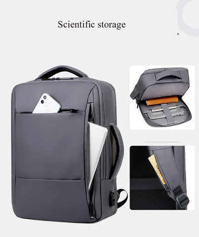 Men Large Capacity Backpack USB Charging Male Laptop Bagpack Waterproof Business Travel Back Pack Luggage Bag Mochila