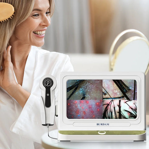 10 inch HD Display Professional Skin Analyzer 50X/200X Magnifying Skin Test Device Pore Magnifier Hair Follicle Scalp Detector