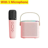 VIKEFON Mini Karaoke Machine LED Portable Bluetooth Speaker Suitable For Birthday Family Parties For Girls And Boys Microphone