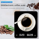 Electronic Timing Coffee Scale 3kg 0.1g Smart Drip Coffee Scales Type-C Charging Coffee Weight with Timer Kitchen Weighing Tools