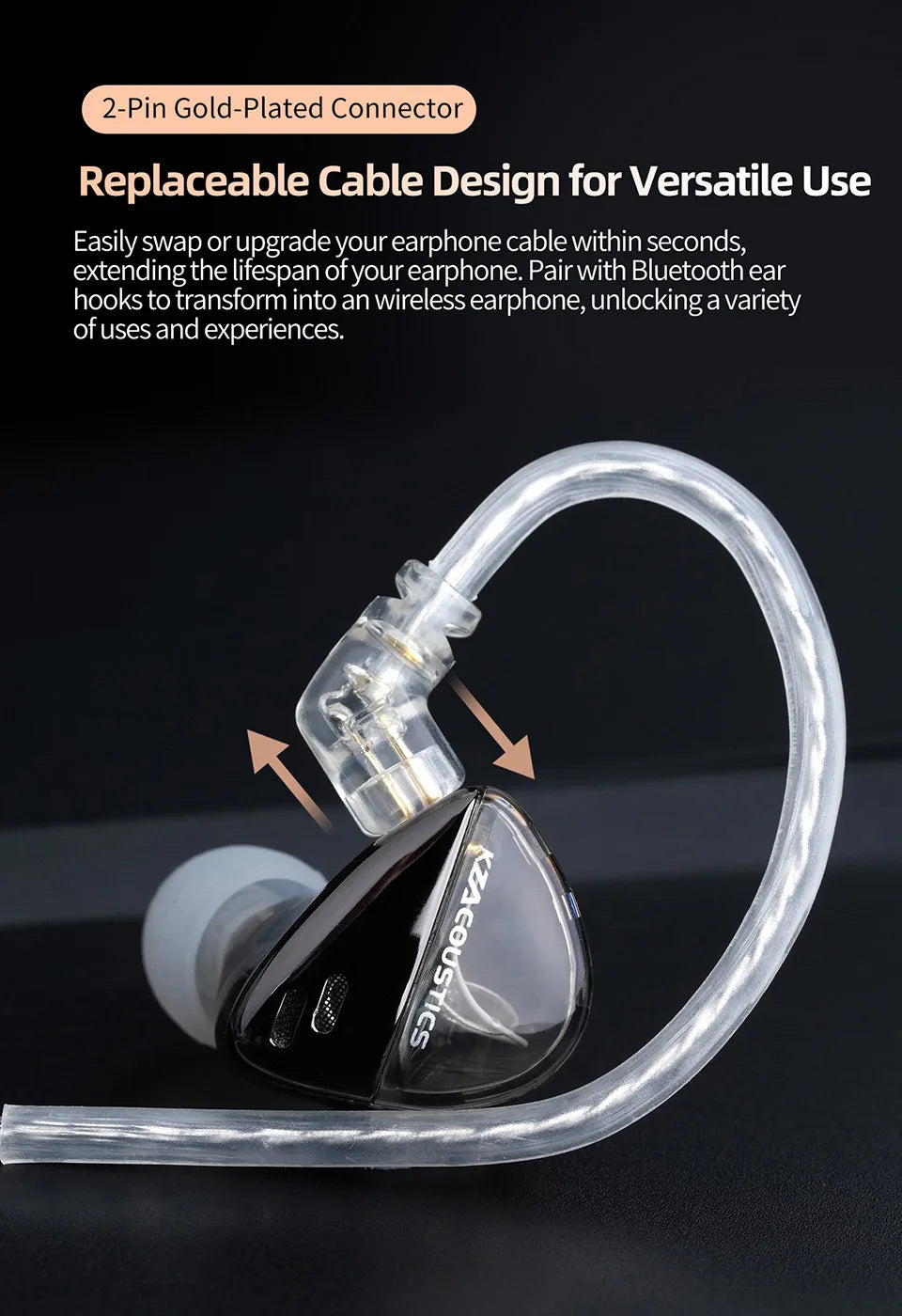 KZ X Angelears Libra Ultra-Wide Frequency Dynamic HiFi In-Ear Earphone IEMs Monitor With 0.75 Replaceable cable