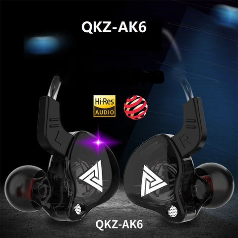 QKZ AK6 Running Band Microphone Headphones Copper Driver 3.5mm Hi-Fi Sports Headphones In-Ear Headphones Music Earbuds