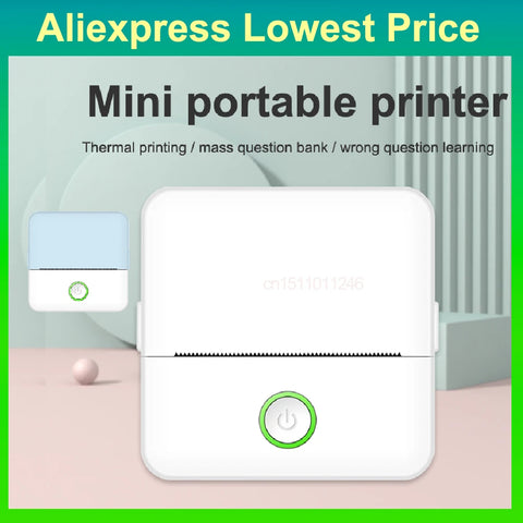 Mini HD Portable Label Thermal Printer Endurance Bluetooth Printer for Student Error Title Note Wrong Pocket Inkless Printing