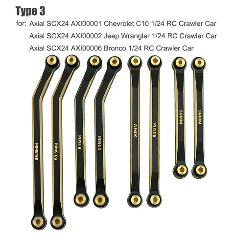 AXSPEED Brass High Clearance Link Rod Set for Axial SCX24 Deadbolt JEEP Gladiator Wrangler Bronco Chevrolet 1/24 RC Crawler Car