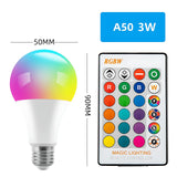 16 Color E27 RGB Remote Control Bulb Led Light For Room Smart Bulb Lamp Dimmer Low Power Consumption Energy Save Adjustable Bulb