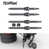 YEAHRUN 2Pcs Steel Lengthen Front CVD Shaft Drive for Axial SCX24 Deadbolt C10 Gladiator Bronco Wrangler 1/24 RC Car Model