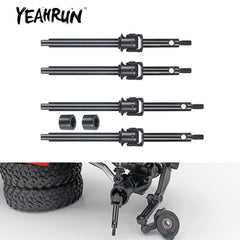 YEAHRUN 2Pcs Steel Lengthen Front CVD Shaft Drive for Axial SCX24 Deadbolt C10 Gladiator Bronco Wrangler 1/24 RC Car Model