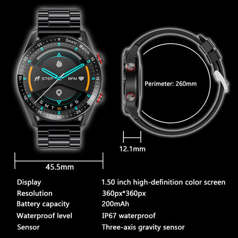 2024 New Smart Watch Men 1.5 inch Full Touch Screen Bluetooth Call Business Man Watches Fitnes Sports Smartwatch For Android IOS