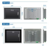 8~21.5 inch Touch Screen IP65 Front Waterproof, All in One Industrial Embedded Panel PC with 10 Point PCAP TouchScreen Monitor