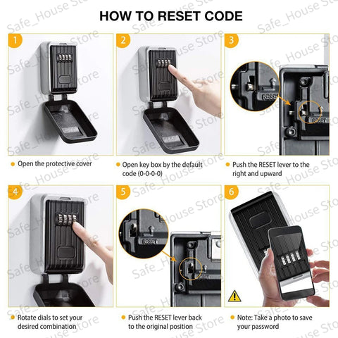 Wall Mount Key Storage Secret Box Organizer 4 Digit Combination Password Security Protection Code Lock Home Safe Deposit Box