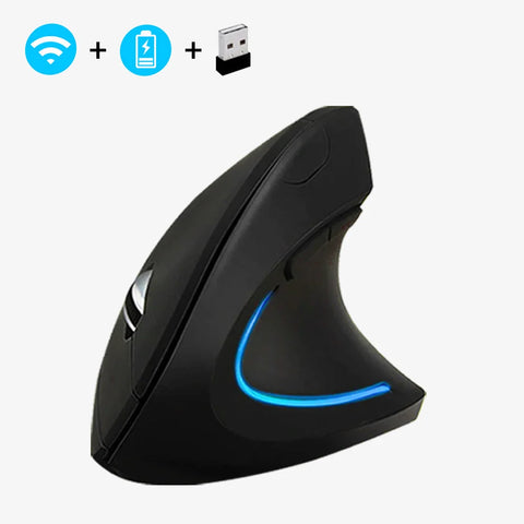 2.4G Rechargeable Wireless Bluetooth Mouse 1600 DPI 6 Buttons Silent Button Ergonomic Vertical Mouse Gaming Mouse for Laptop PC