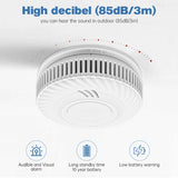 Built-in 10 Year Battery Smoke Detector WiFi Function Tuya Smart Home Parlor Child Room Kitchen Shop Fire Sound Alarm Sensor