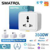 Tuya Smart Home Wireless WIFI Plug Socket UK EU US Universal 16A Travel Universal Conversion Socket Outlet Power Monitor Timer