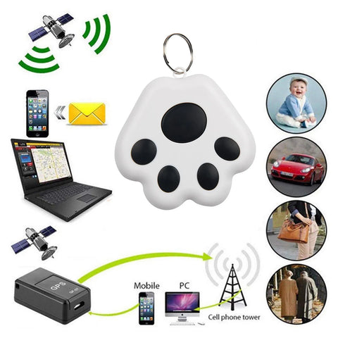 Dog Paw Shape Mini Smart GPS Tracker Keys Finder Locator Bluetooth Anti Lost Alarm Sensor Device Tracker For Kids Pets Luggage